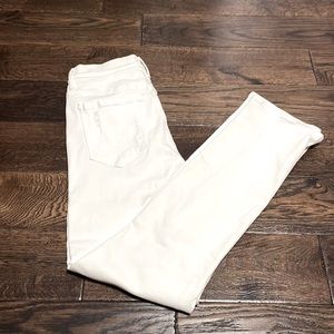 MOTHER Crisp White Denim Jeans High Waisted Rascal Ankle